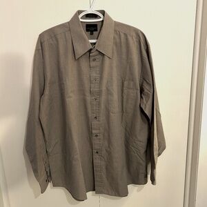 Men's Leo Chevalier Design Brown Long Sleeved Button Down Shirt Size Neck 17